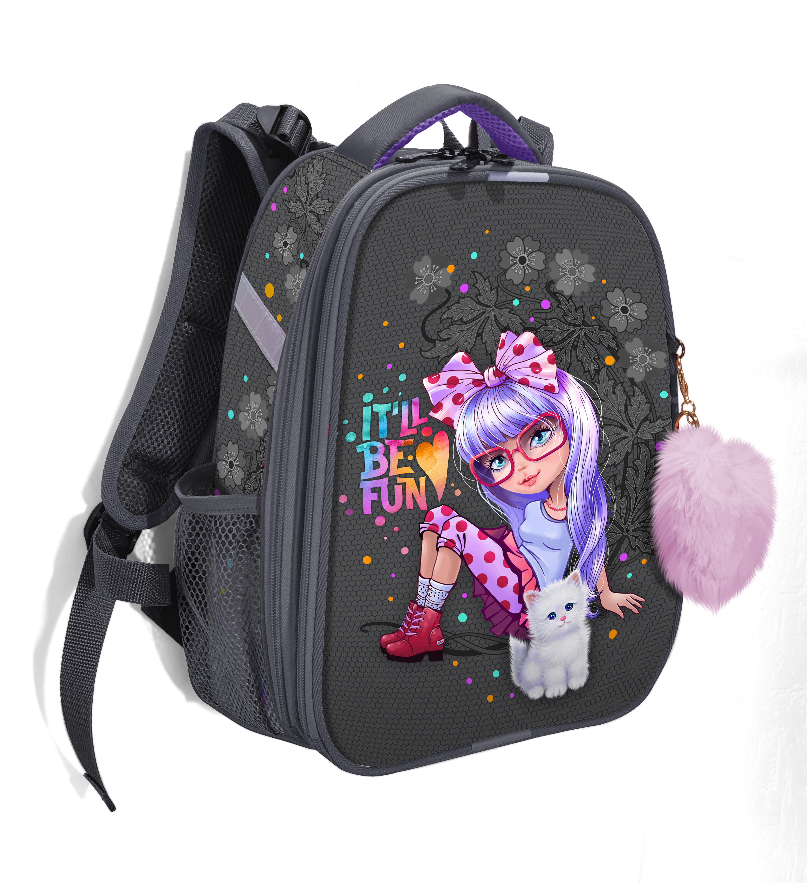 Ранец школьный Stavia Девочка в очках 82187Б мультиколор 30х38х16 см