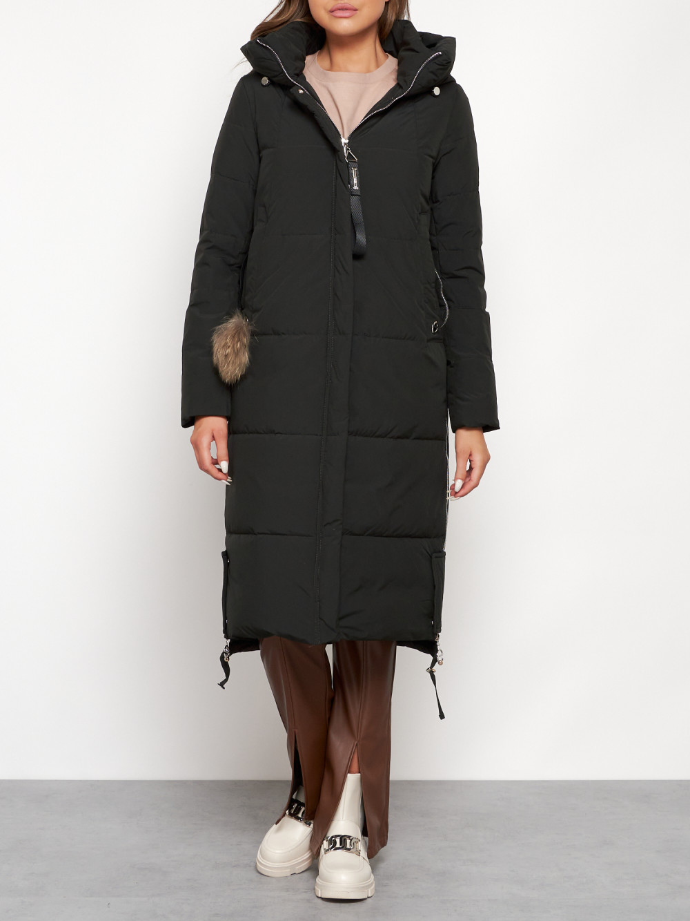 Пальто женское NoBrand AD132132 черное XL
