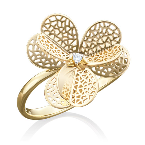 

Кольцо из желтого золота р. 17,5 PLATINA jewelry 01-5003-00-401-1130-48, фианит, 01-5003-00-401-1130-48