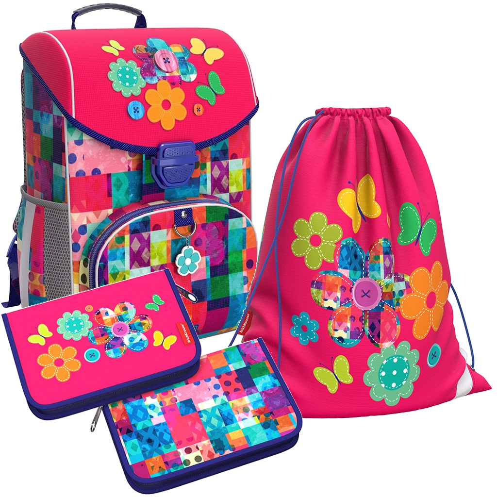 

Ранец ErichKrause ErgoLine 15 L Patchwork с наполнением 48466_N, ErgoLine® 15 L