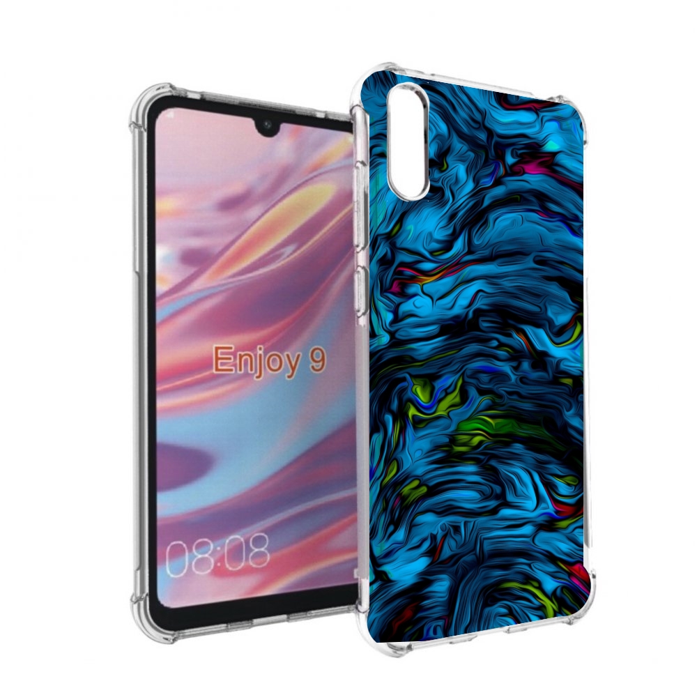 

Чехол бампер MyPads голубая краска в темноте для Huawei Enjoy 9, Прозрачный, Tocco