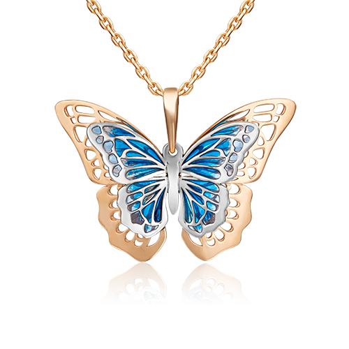 

Кулон из комбинированного золота PLATINA jewelry 03-3167-00-000-1111-48, эмаль, 03-3167-00-000-1111-48
