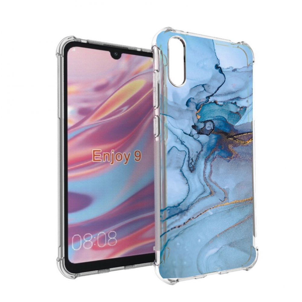 

Чехол бампер MyPads голубой мрамор для Huawei Enjoy 9, Прозрачный, Tocco