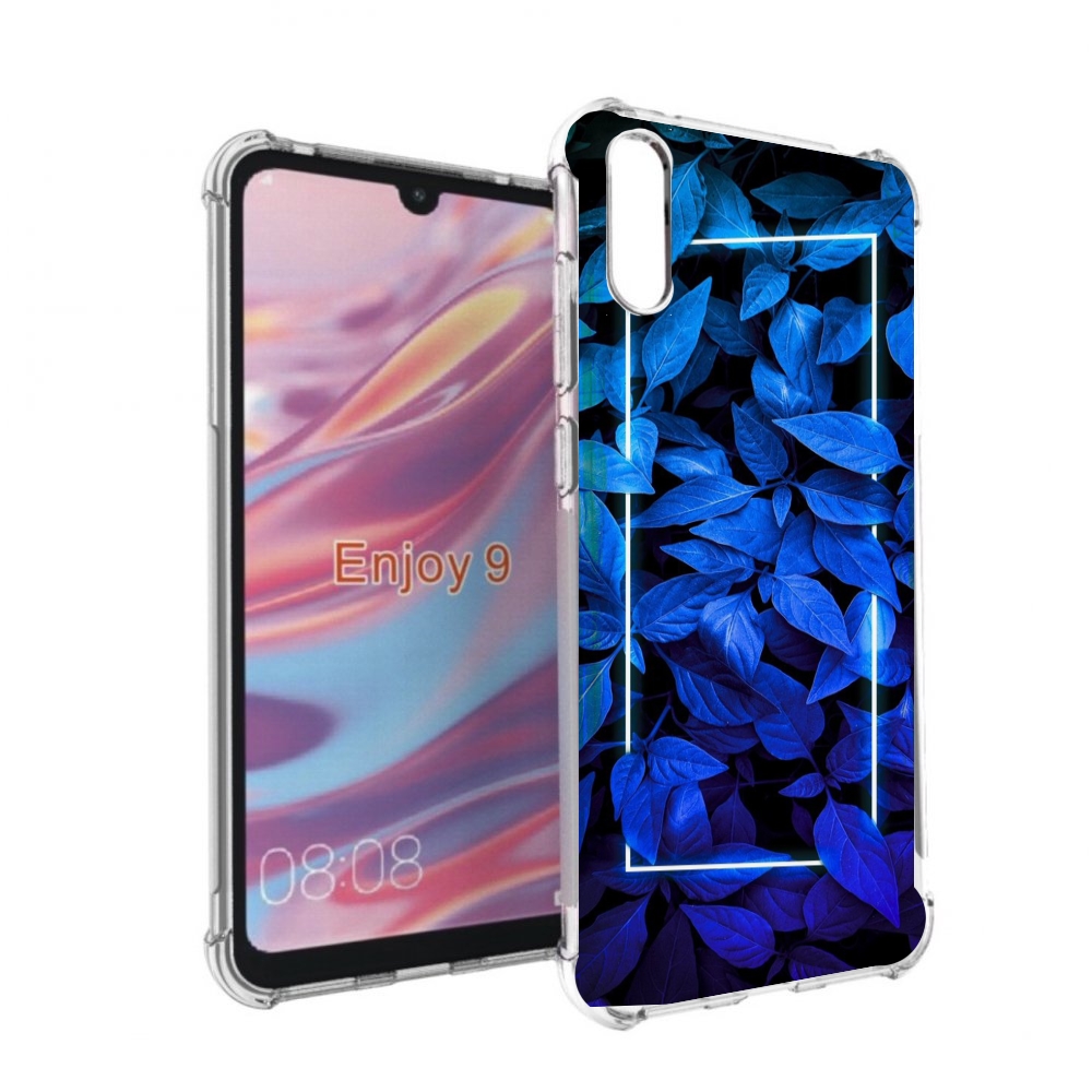 

Чехол бампер MyPads голубые цветочки неон для Huawei Enjoy 9, Прозрачный, Tocco