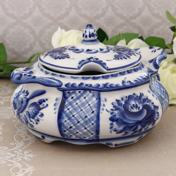 

Супница «Цветы», D=23 см, H=15 см, малая, гжель