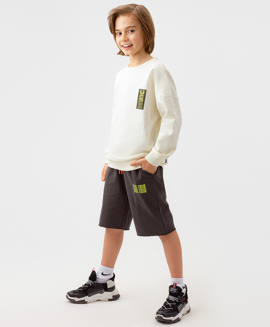 

Шорты детские Button Blue 123BBBJC54024400 хаки, 158, 123BBBJC54024400