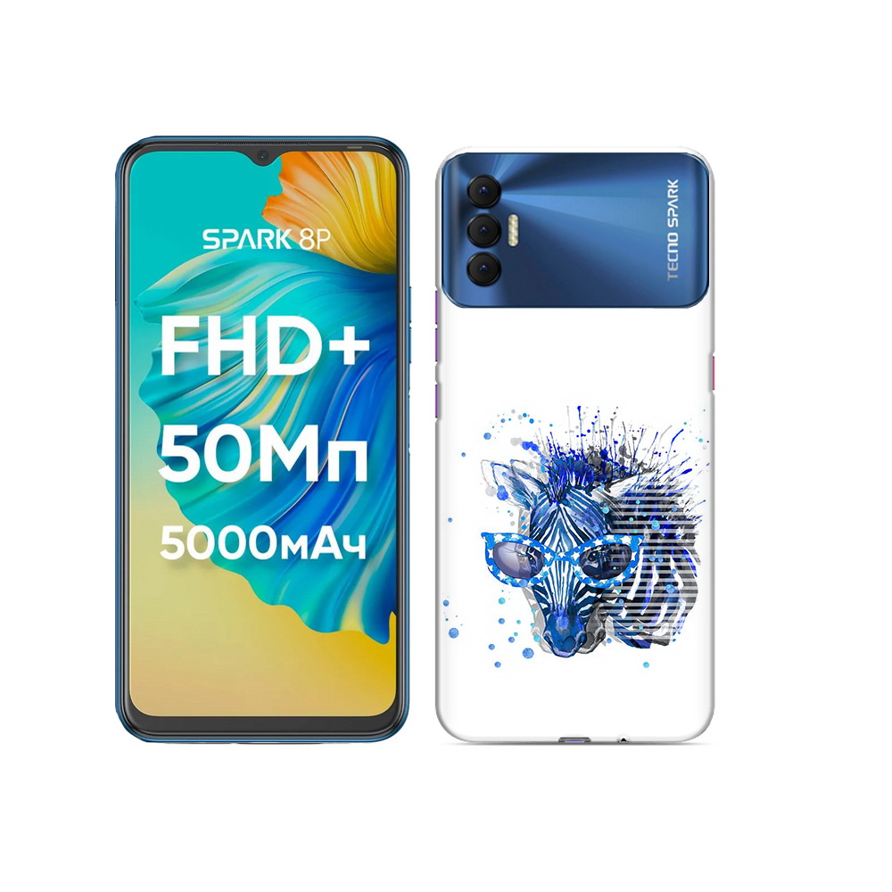 

Чехол MyPads Tocco для Tecno Spark 8P расплывчатая зебра, Прозрачный, Tocco