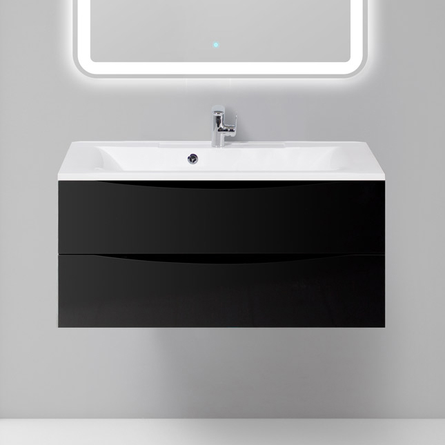 

Тумба с раковиной BelBagno Marino 100 nero lucido, Черный