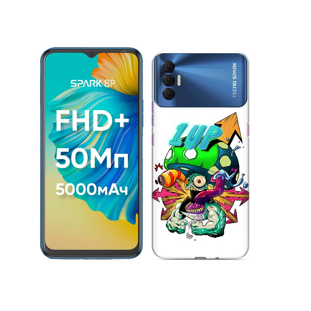 

Чехол MyPads Tocco для Tecno Spark 8P сильный гриб абстракция, Прозрачный, Tocco