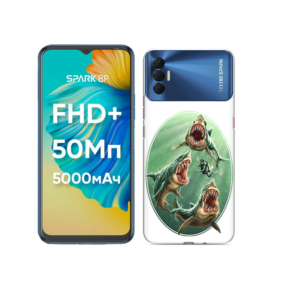 

Чехол MyPads Tocco для Tecno Spark 8P синяя бездна, Прозрачный, Tocco