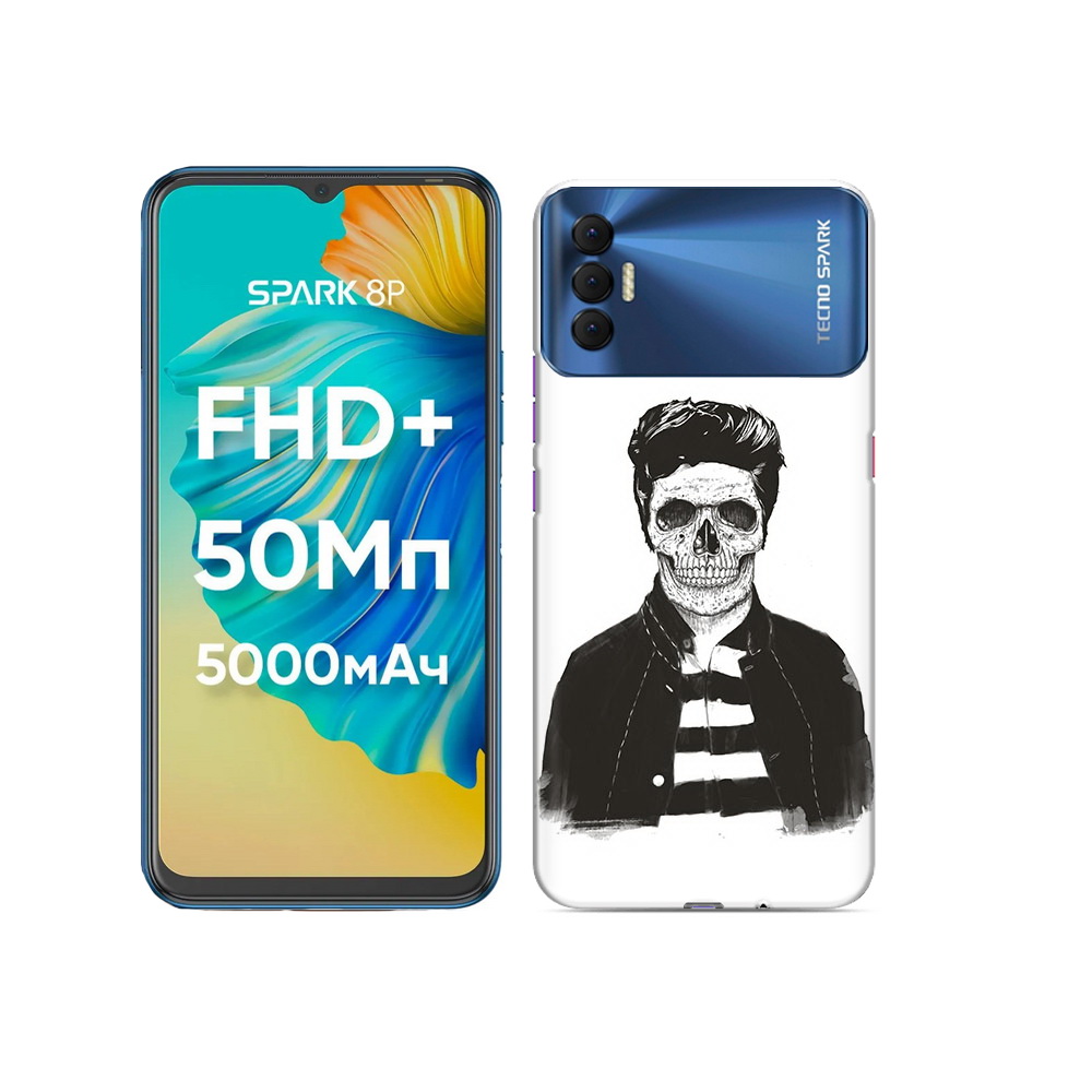 

Чехол MyPads Tocco для Tecno Spark 8P скелет, Прозрачный, Tocco