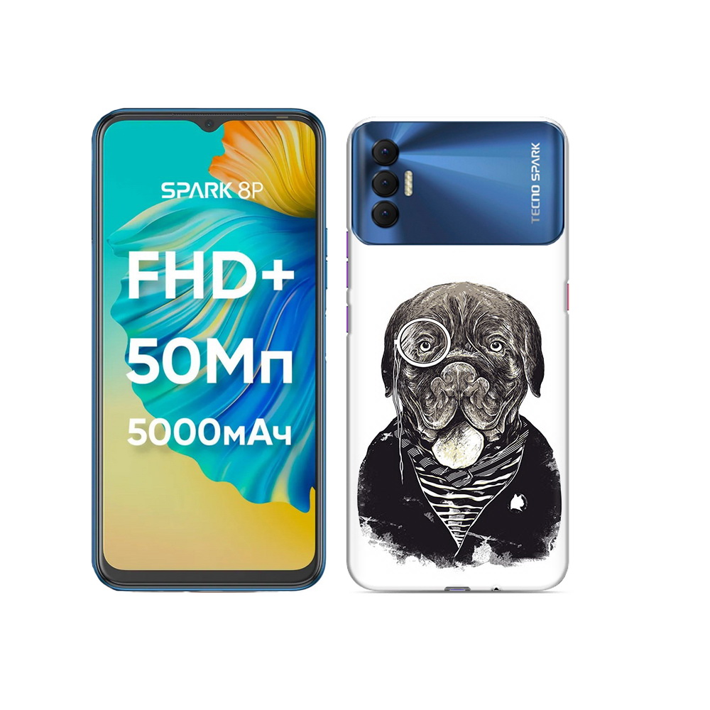 

Чехол MyPads Tocco для Tecno Spark 8P солидный песик, Прозрачный, Tocco