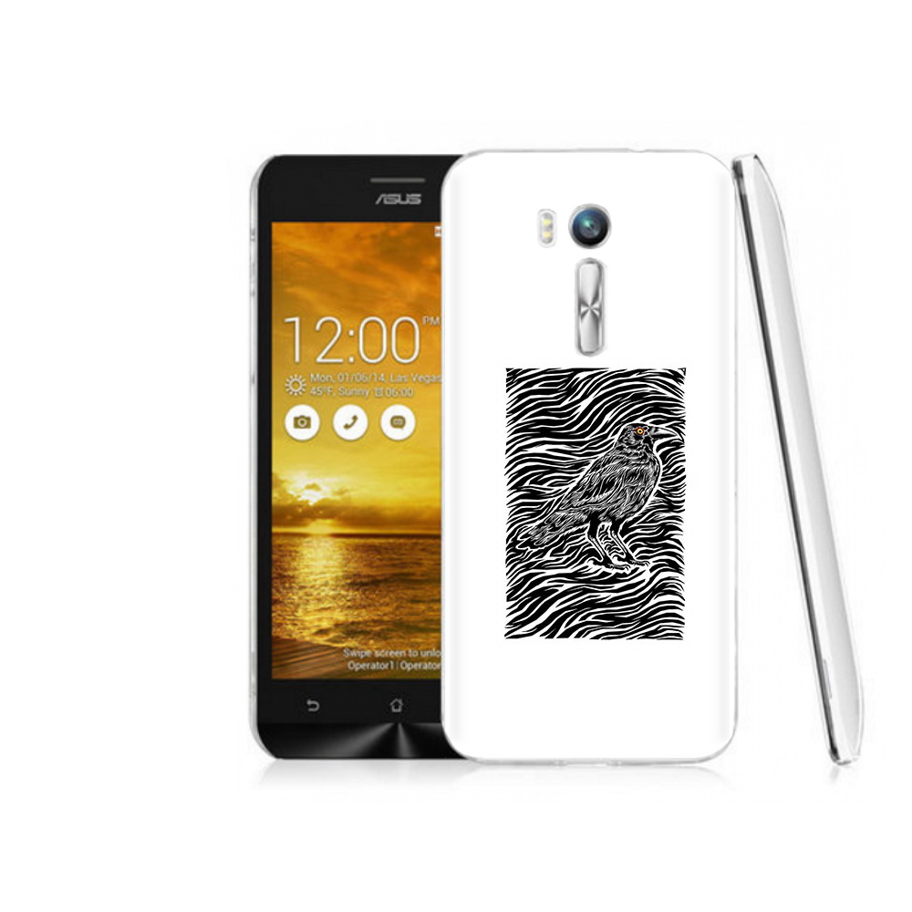 

Чехол MyPads Tocco для Asus ZenFone Go (ZB551KL) ворон в абстракции, Прозрачный, Tocco