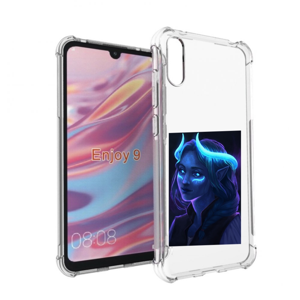 Чехол бампер MyPads девушка синяя ледяная женский для Huawei Enj