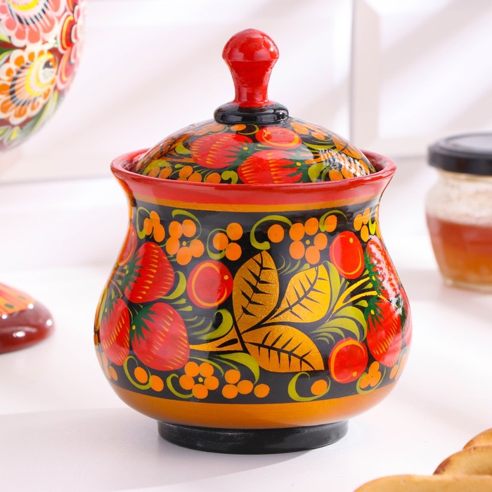 

Сахарница 12х14 см, хохлома