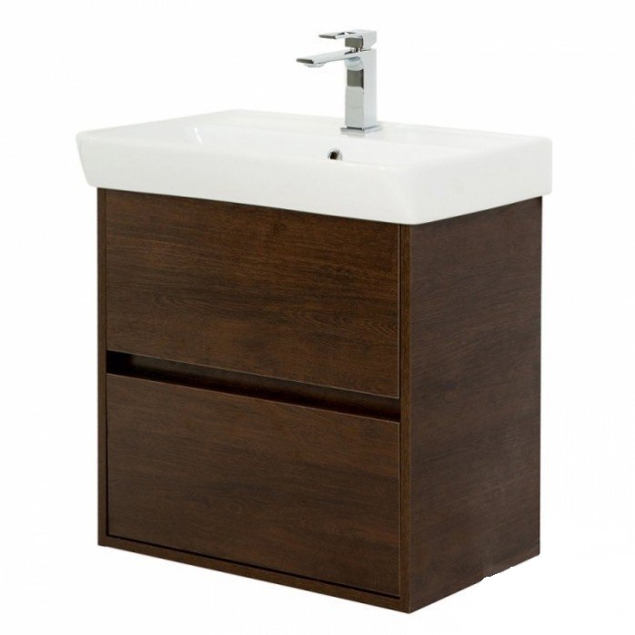 

BelBagno Тумба с раковиной BelBagno Neon 60 подвесная, 2 ящика, Rovere Scuro