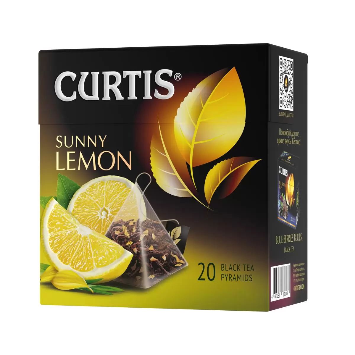 Чай Curtis Sunny Lemon, чёрный с добавками, 20 пирамидок х 6 упаковок
