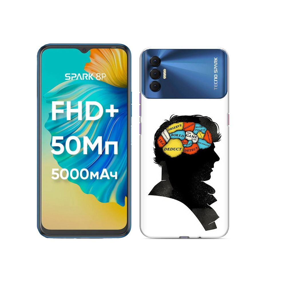 

Чехол MyPads Tocco для Tecno Spark 8P темный рисунок, Прозрачный, Tocco