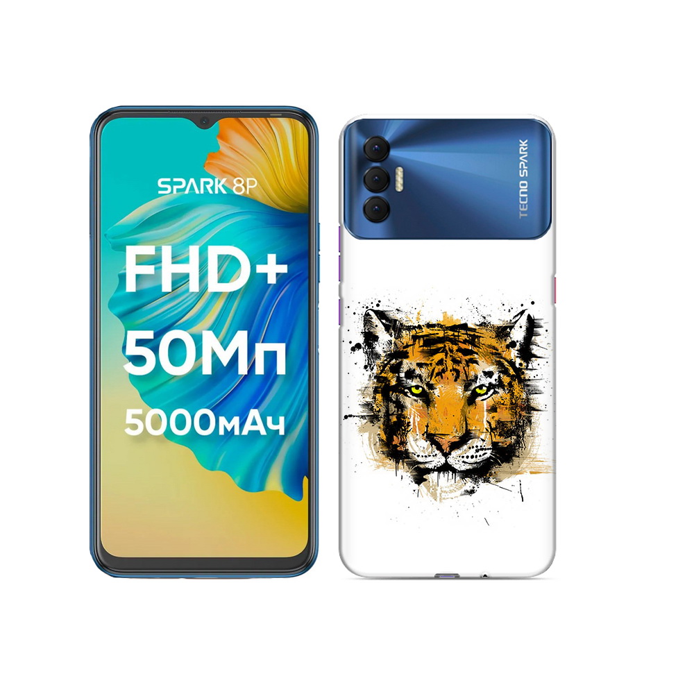 

Чехол MyPads Tocco для Tecno Spark 8P тигруля, Прозрачный, Tocco