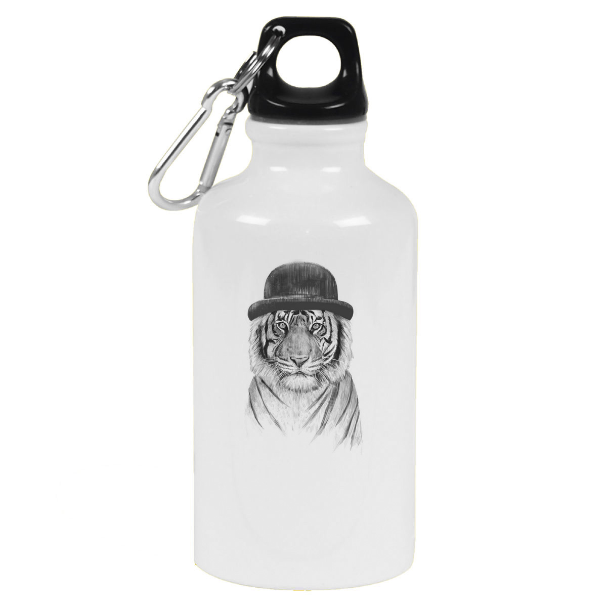 фото Бутылка спортивная coolpodarok животные тигр в черной шляпе