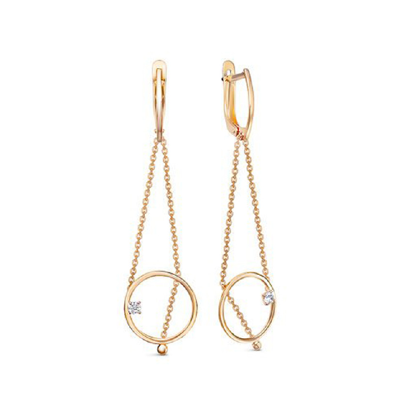 

Серьги из золота с фианитом Del'ta 1200987, 1200987