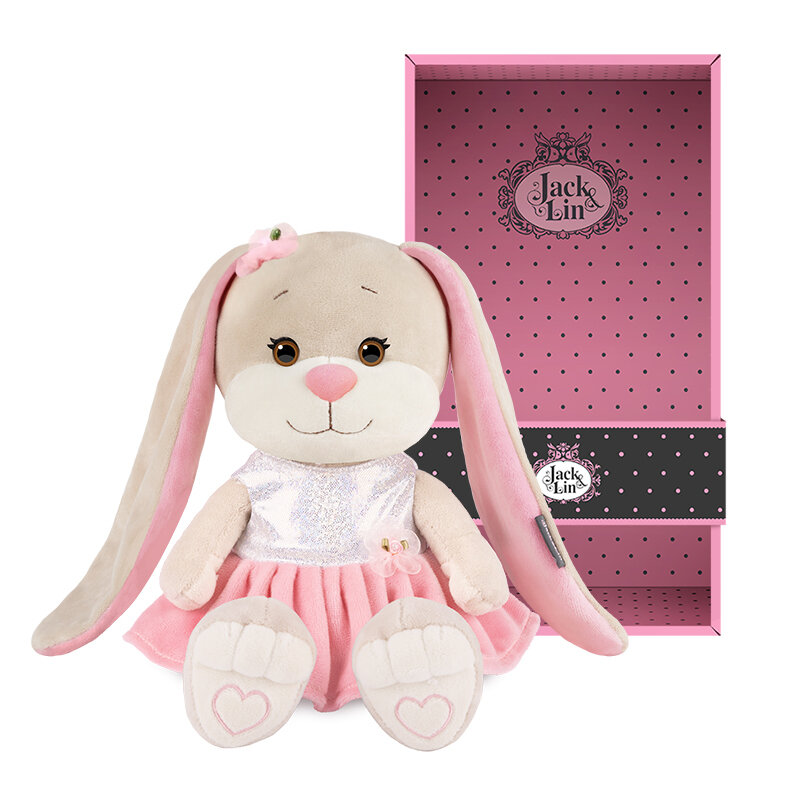 

Мягкая игрушка Maxitoys Зайка Лин в Серебристом Платье с Цветочком X-JL-02202312-20, Серебристый, X-JL-02202312-20