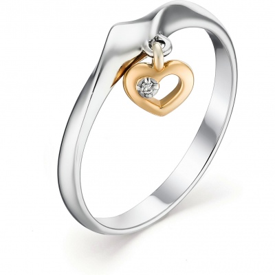 

Кольцо с 1 бриллиантом из серебра и золота р. 16 Алкор серебро 01-1256_001Б-00, 01-1256_001Б-00