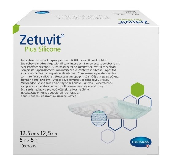 Повязка абсорбирующая Zetuvit Plus Silicone с силиконом стерильная 10х20см, 413830 1 шт.