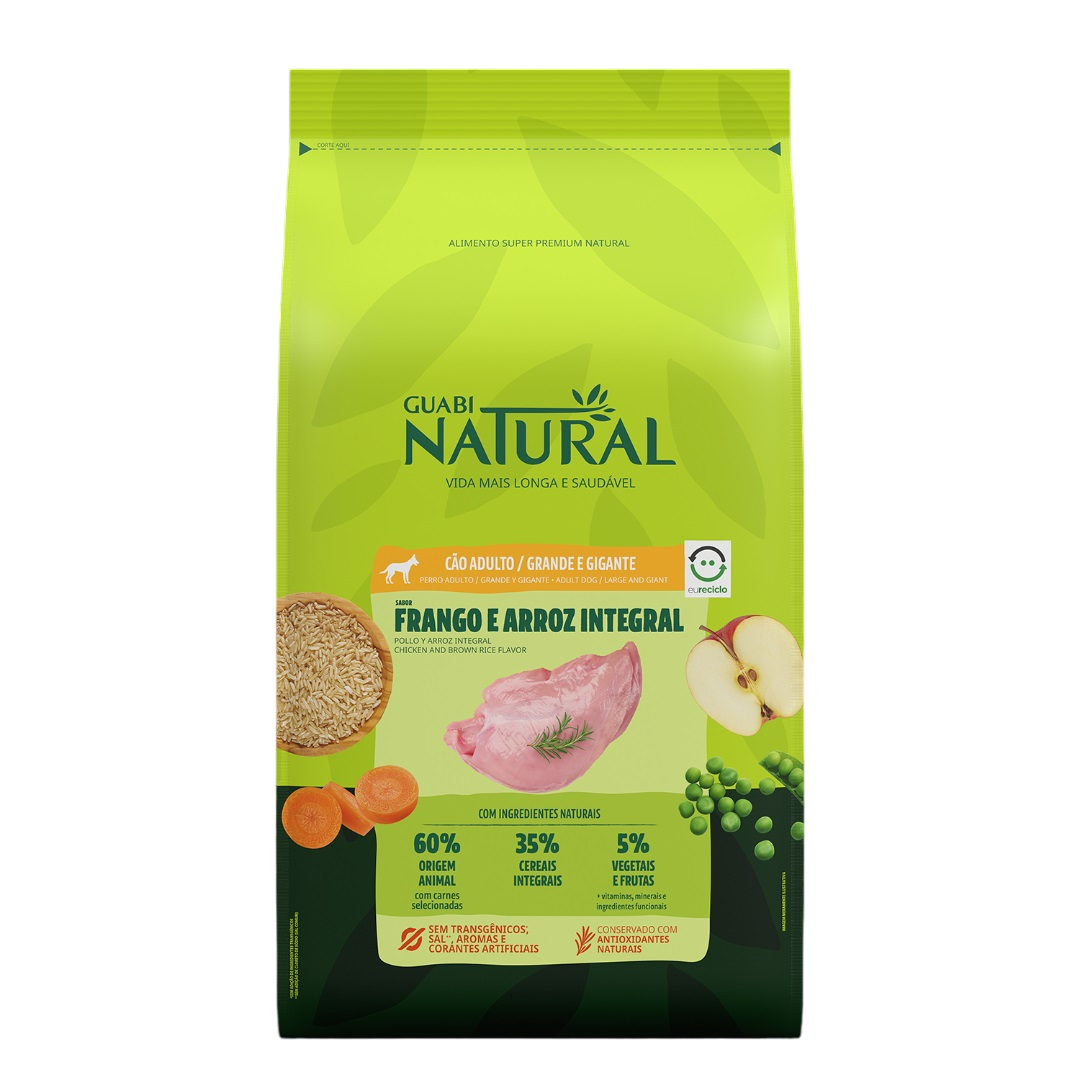 

Сухой корм для собак крупных пород Guabi Natural 20 кг, цыпленок, рис, NATURAL