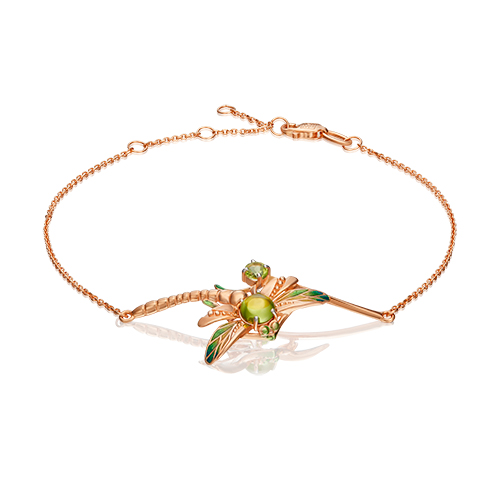 

Браслет из золота с хризолитом/эмалью р.  PLATINA jewelry 05-0649-00-205-1110-57, 05-0649-00-205-1110-57