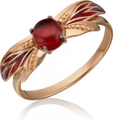 

Кольцо из красного золота р.  PLATINA jewelry 01-5455-00-204-1110-57, эмаль/гранат, 01-5455-00-204-1110-57