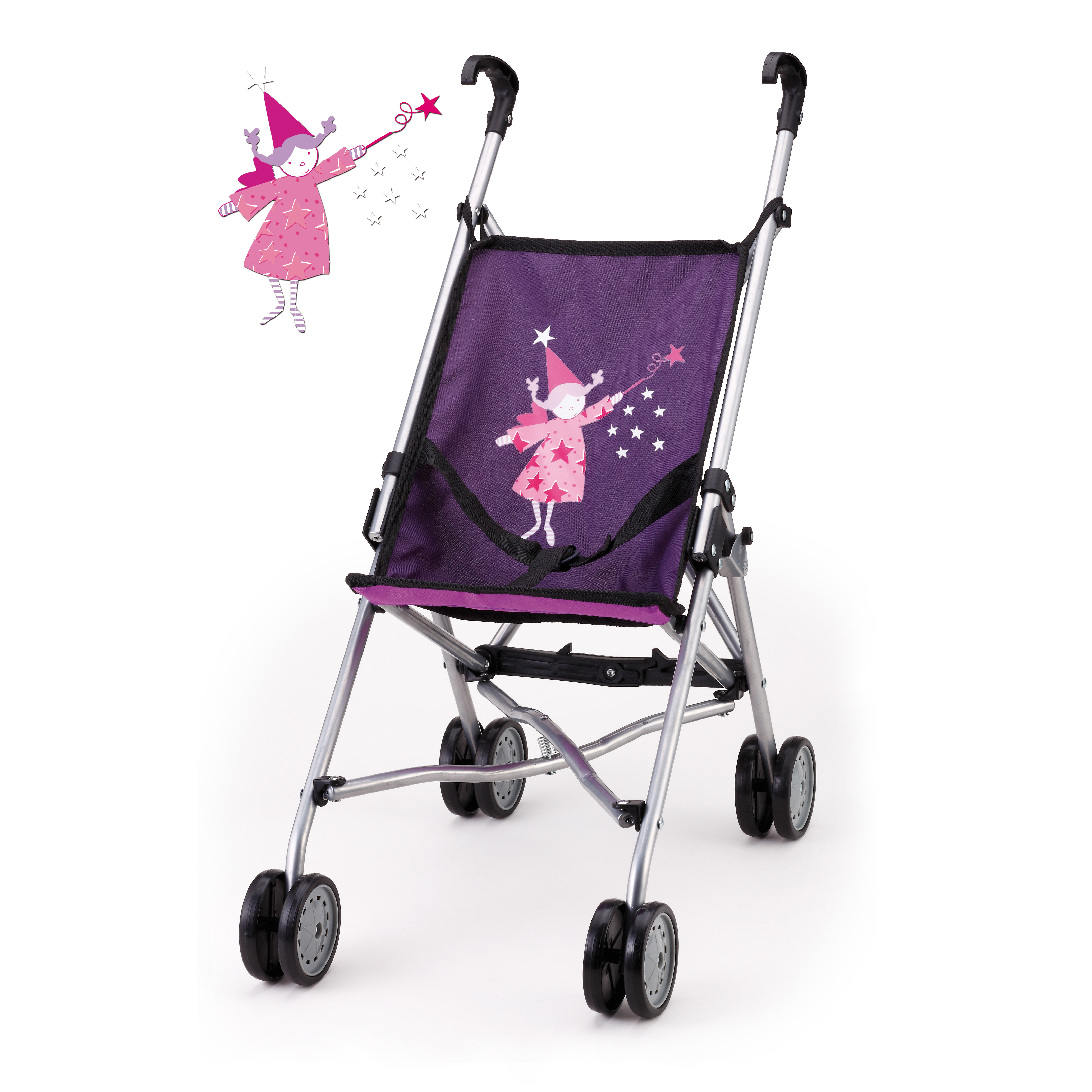 Коляска для кукол Bayer Design Dolls Buggy с Феей фиолетовая