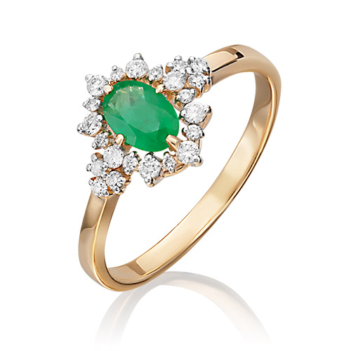 

Кольцо из золота с изумрудом/бриллиантом р. 17 PLATINA jewelry 01-1287-00-106-1110-30, 01-1287-00-106-1110-30