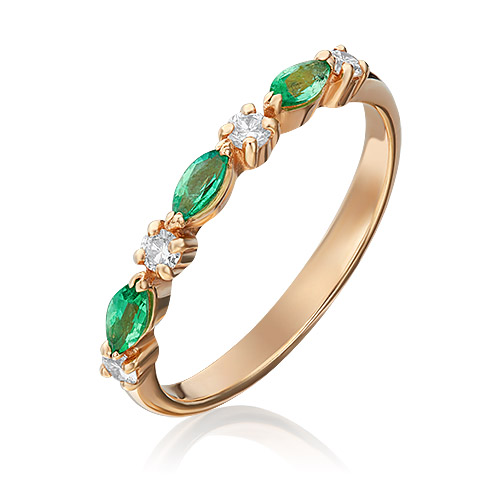 

Кольцо из золота р. 17 PLATINA jewelry 01-1547-00-106-1110-30, бриллиант\изумруд, 01-1547-00-106-1110-30