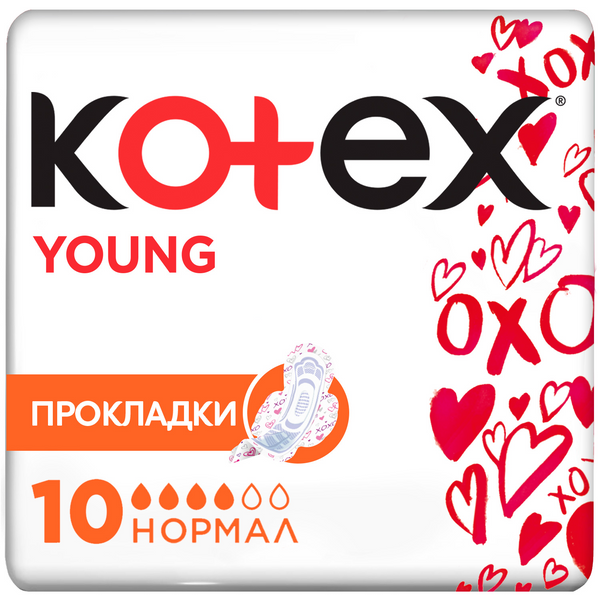 Гигиенические прокладки Kotex Young для девочек, 10 шт.