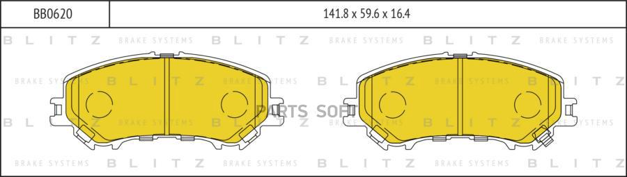

Тормозные колодки BLITZ передние дисковые BB0620