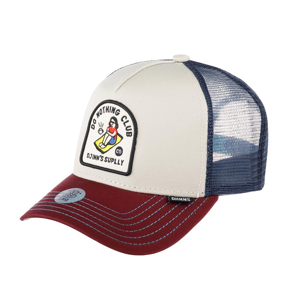 Бейсболка унисекс DJINNS HFT Cap DNC New 1.3 белая/бордовая, one size