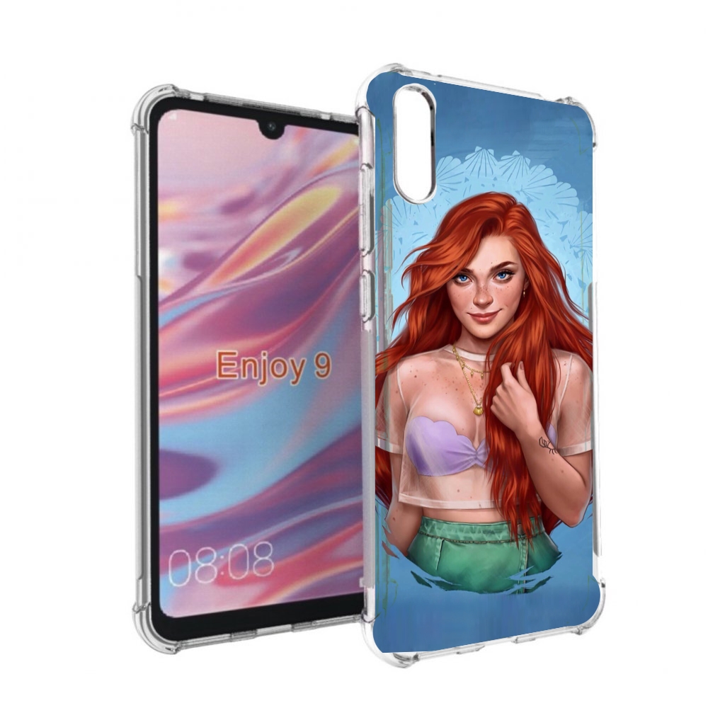 Чехол бампер MyPads девушка-в-голубом-фоне женский для Huawei En