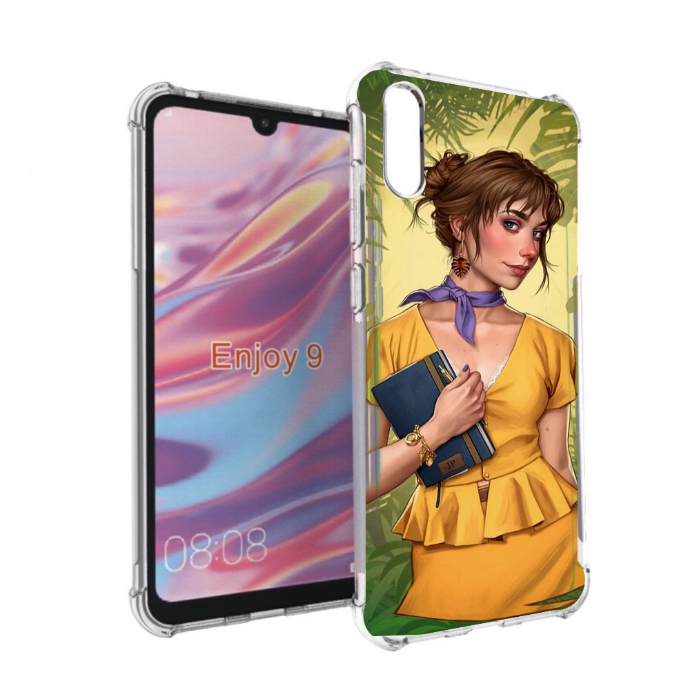 

Чехол бампер MyPads девушка-в-зелени женский для Huawei Enjoy 9, Прозрачный, Tocco