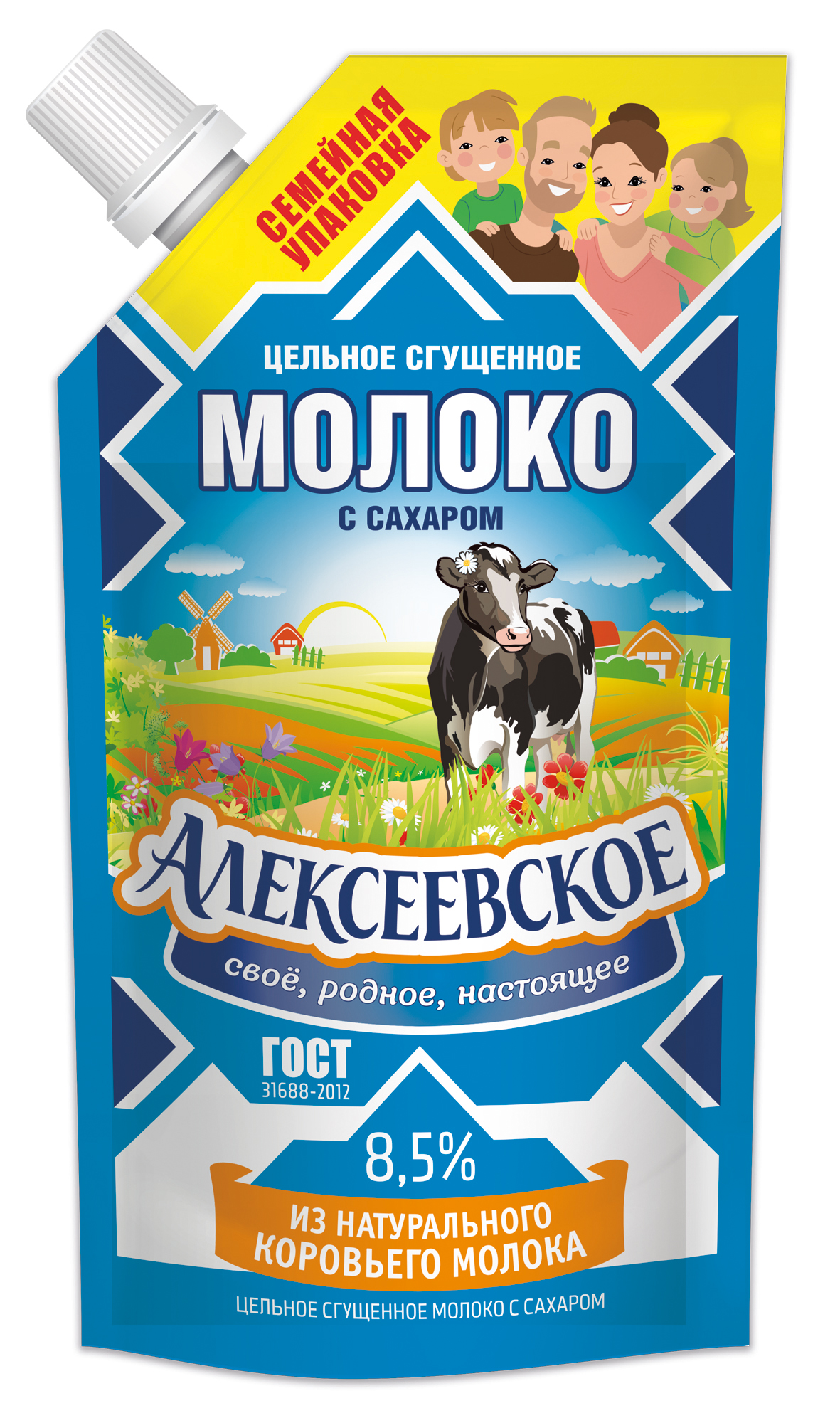 фото Молоко сгущенное алексеевское 8.5% с сахаром 650 г