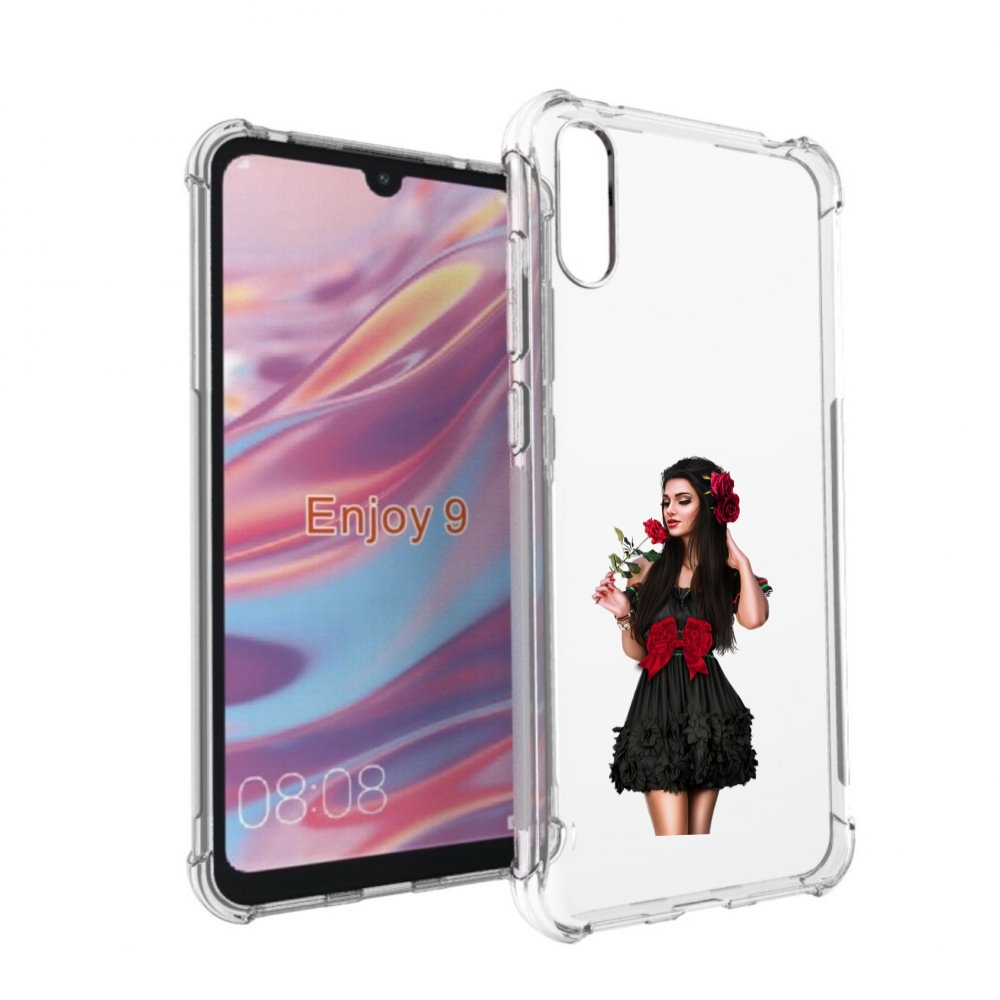 

Чехол бампер MyPads девушка-в-черном-платье-с-розой женский для, Прозрачный, Tocco