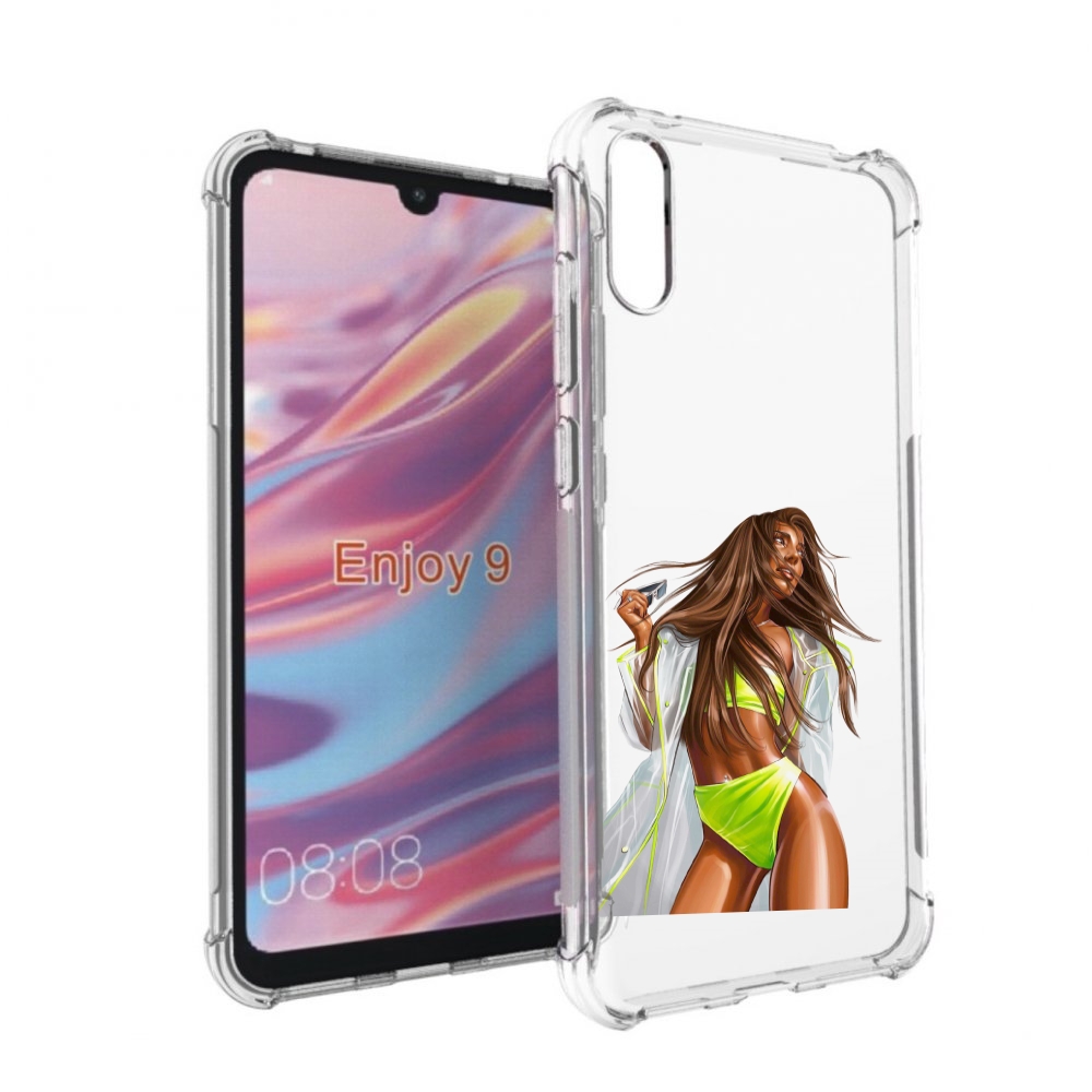 Чехол бампер MyPads девушка-модель-мулатка для Huawei Enjoy 9