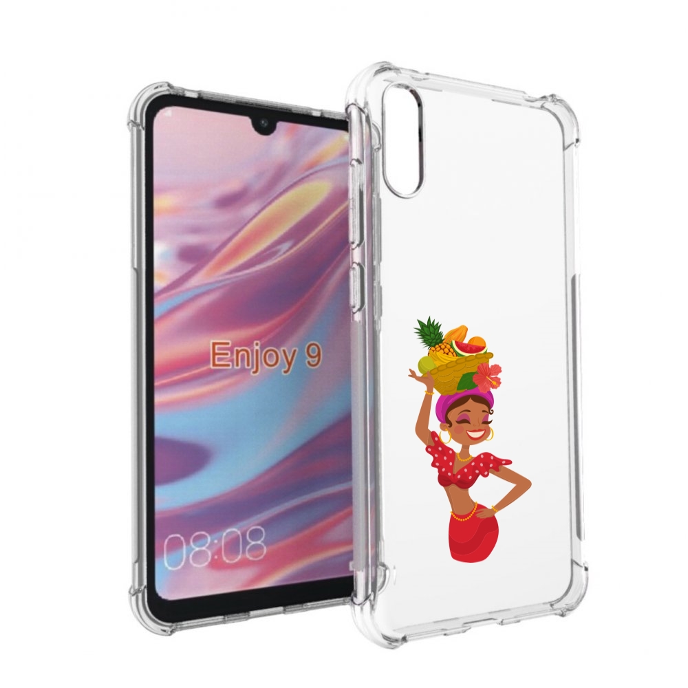 

Чехол бампер MyPads девушка-мулатка для Huawei Enjoy 9, Прозрачный, Tocco