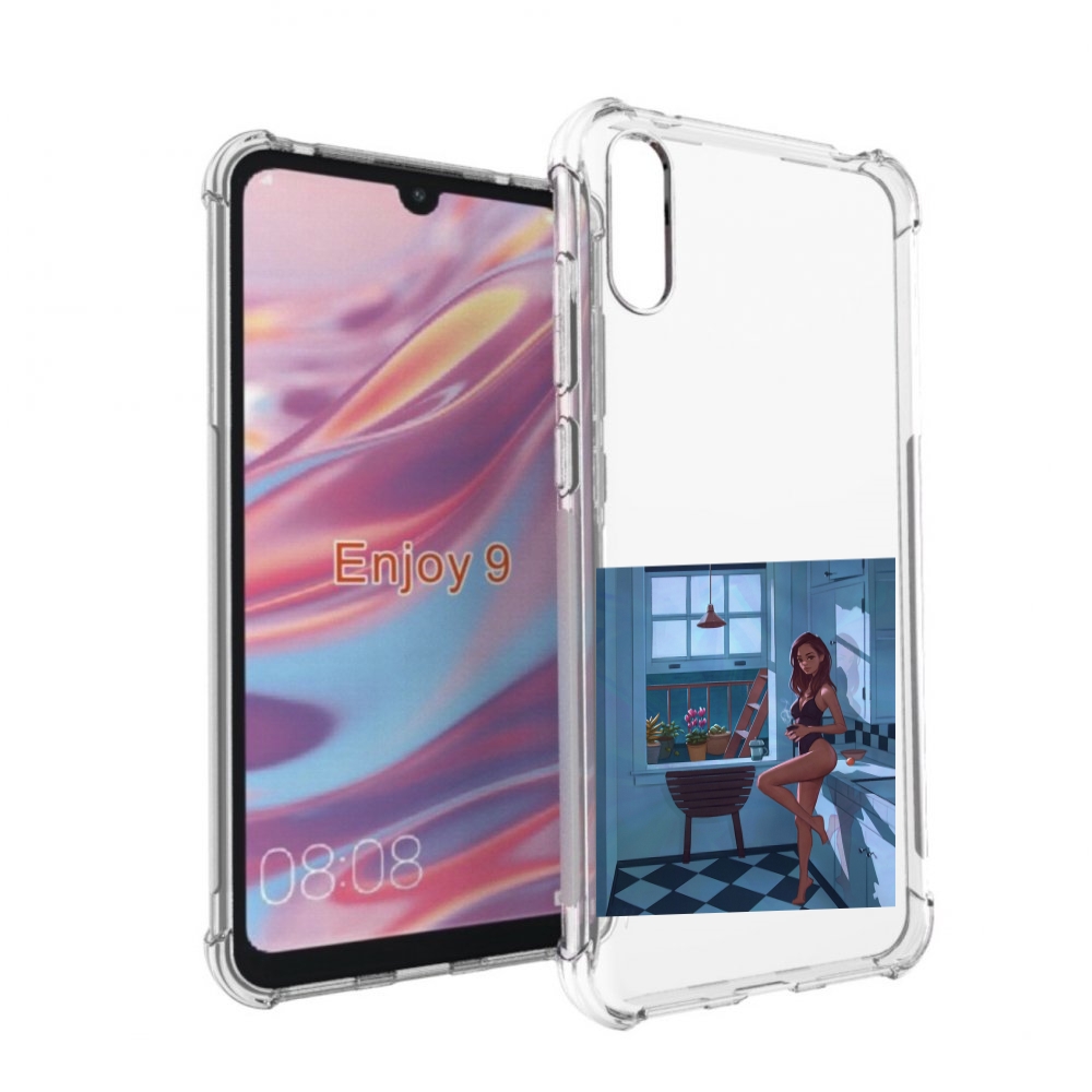 Чехол бампер MyPads девушка-на-кухне для Huawei Enjoy 9