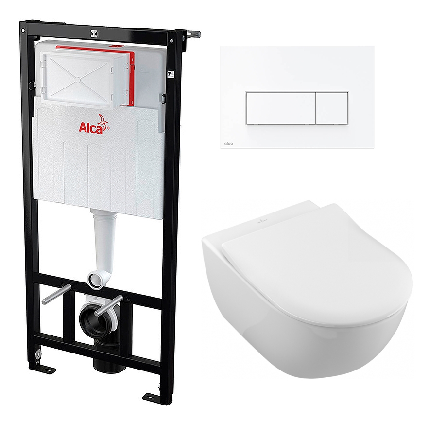 

Комплект инсталляция AlcaPlast + Унитаз Villeroy Subway 2.0 + кнопка белая