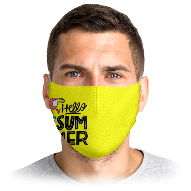 

Многоразовая маска Printio Hello summer желтая L, Hello summer