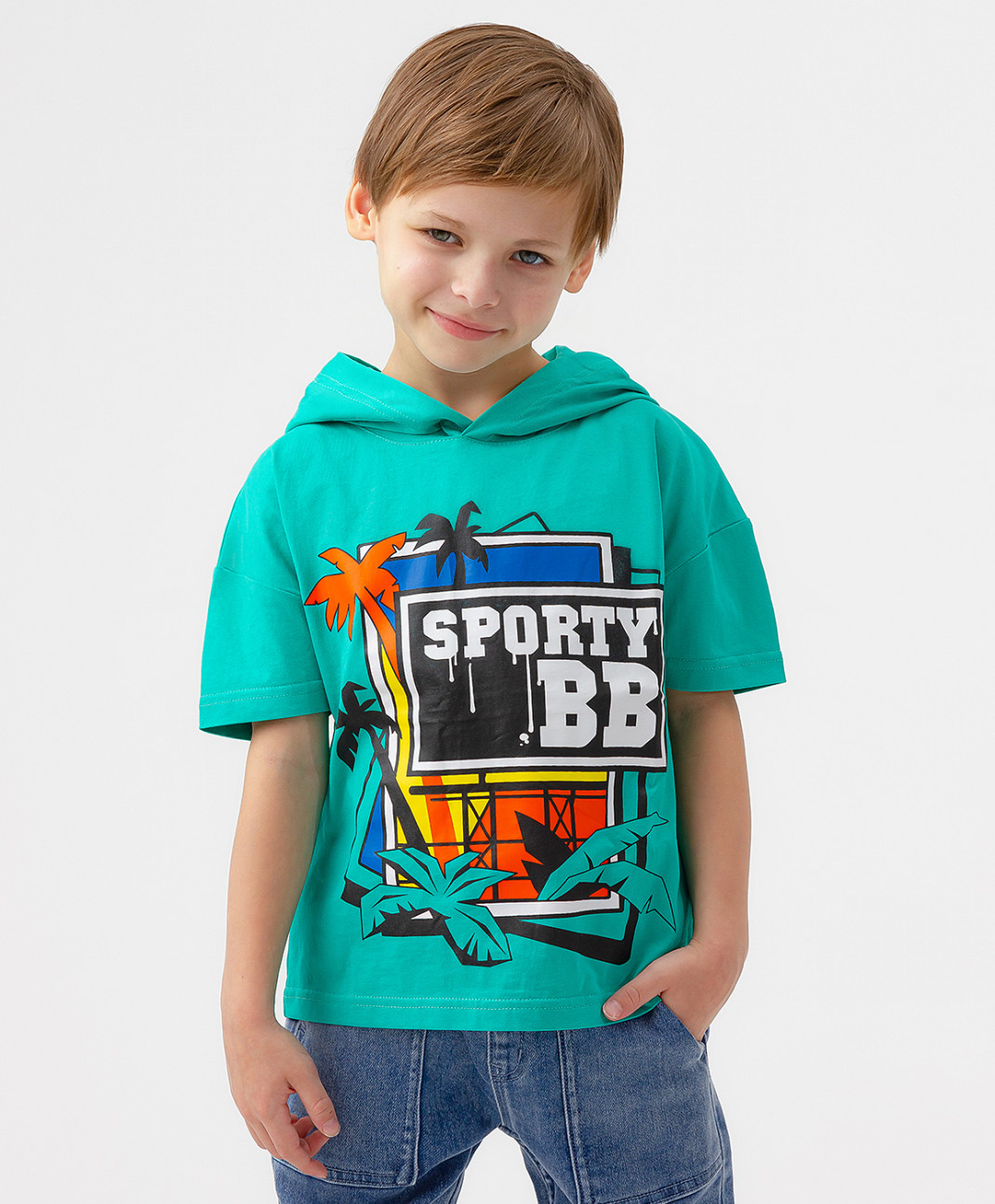 

Футболка детская Button Blue 123BBBMC12184800 зеленый, 128, 123BBBMC12184800
