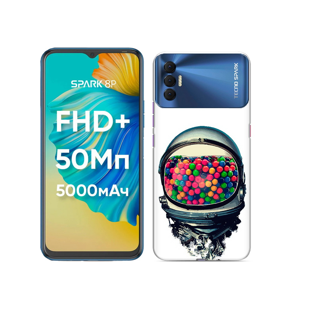 

Чехол MyPads Tocco для Tecno Spark 8P шлем космонавта, Прозрачный, Tocco