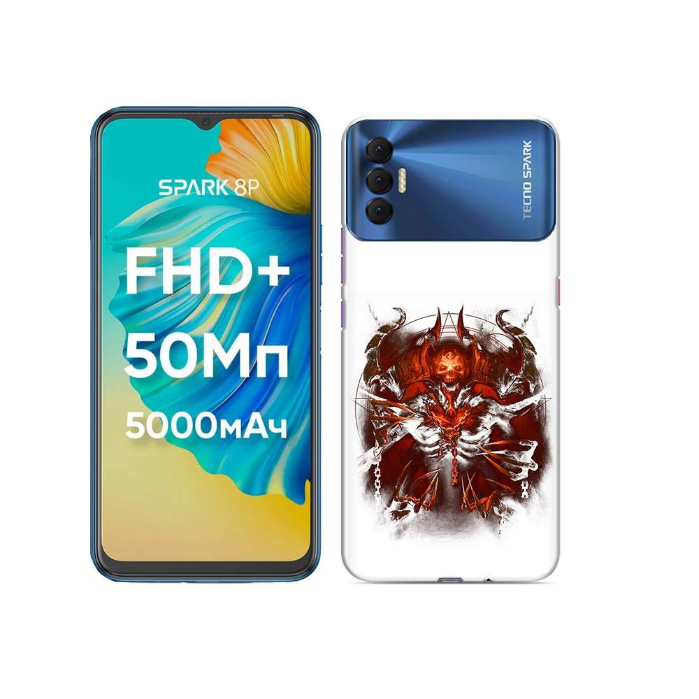 

Чехол MyPads Tocco для Tecno Spark 8P яркий демон, Прозрачный, Tocco