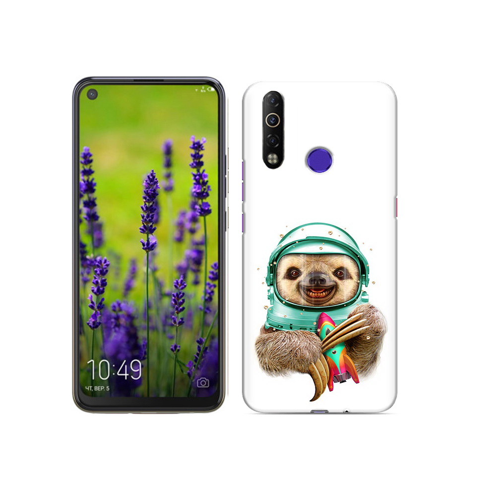 

Чехол MyPads Tocco для Tecno Camon 12 Air Ленивец астронавт, Прозрачный, Tocco